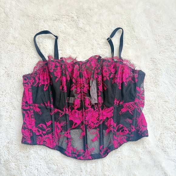 Victoria’s Secret Lace Corset Top – M‑DD | Coquette Boudoir Glam | Floral | Y2K - Picture 6 of 7